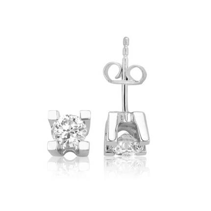 0.20 ct Pırlanta Tektaş Küpe